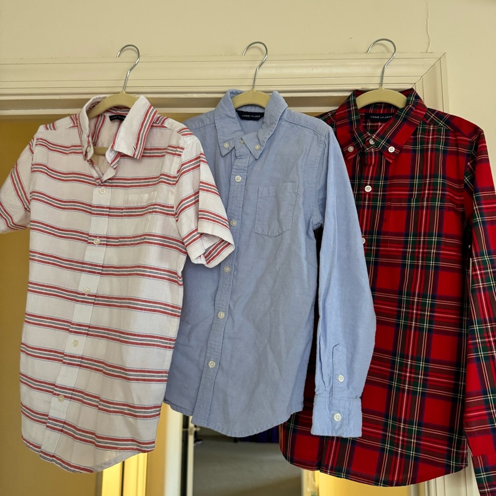 Janie and Jack Boys Shirt and Long Sleeve Button Down Dress Shirts.
